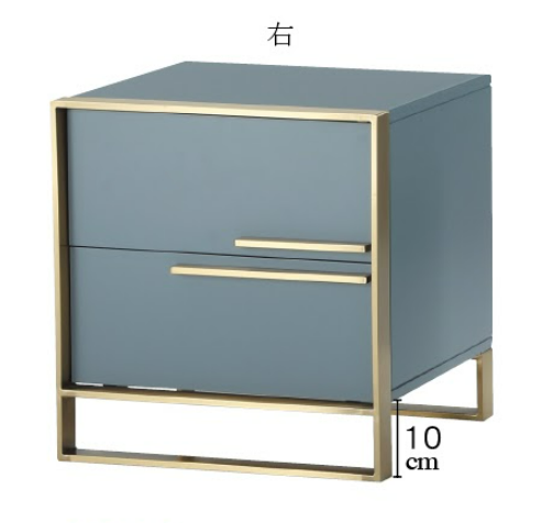 C796-4 401 床頭櫃(MDF 右 金腳灰色)