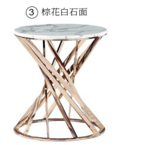 C284-18 HA-050小茶几(棕花白+玫瑰金)