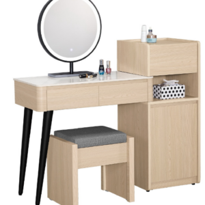 A1185-3 艾維斯2.7尺岩板伸縮化妝台(全組 鏡台 含椅 附活動隔板*1 桌面12MM桌面)