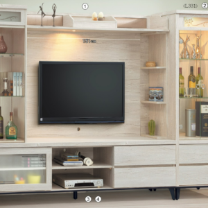 C291-4 炭燒白橡9尺高低櫃 全組