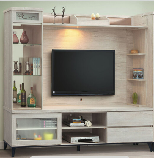 C291-5 炭燒白橡7尺高低櫃 全組