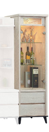 C291-6 炭燒白橡2尺展示櫃 抽屜