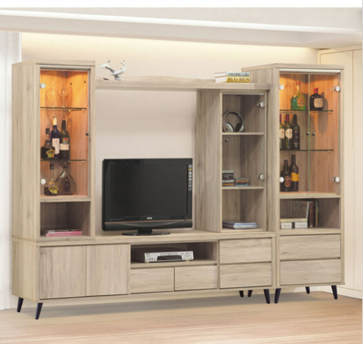 C291-1 寶雅橡木9尺高低櫃 全組