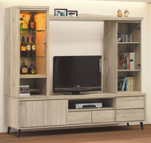 C291-2 寶雅橡木7尺高低櫃 全組