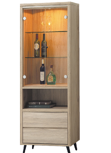 C291-3 寶雅橡木展示櫃 單只