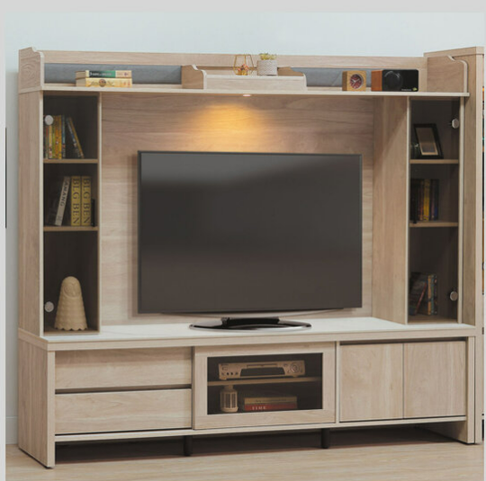 C288-1 淺橡7尺高低櫃 全組/含岩板