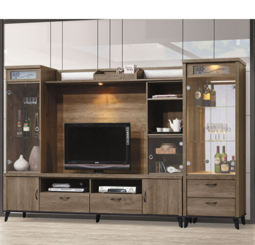 C289-1 樂比灰橡9尺高低櫃 全組