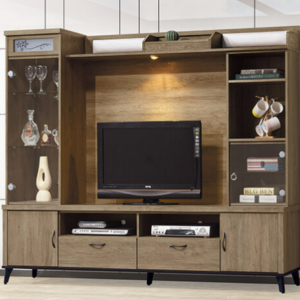 C289-3 樂比灰橡7尺高低櫃 全組