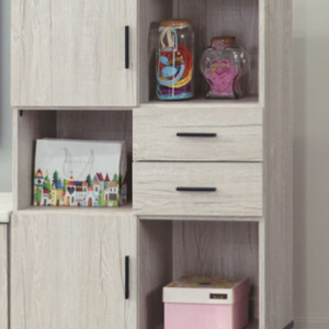 C304-3 洛瑪白橡木2.7尺收納低櫃