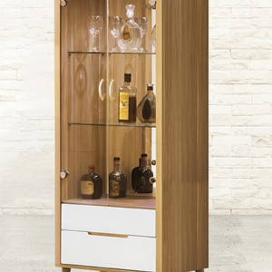 C302-5 肯詩詩烤白雙色2.1尺展示櫃