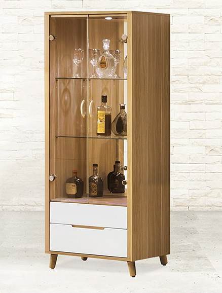 C302-5 肯詩詩烤白雙色2.1尺展示櫃