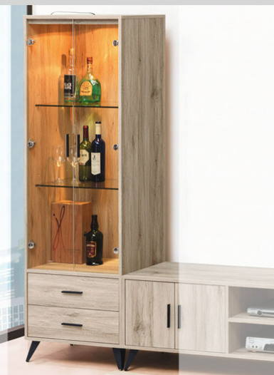 C311-13卡里諾淺橡木2尺展示櫃