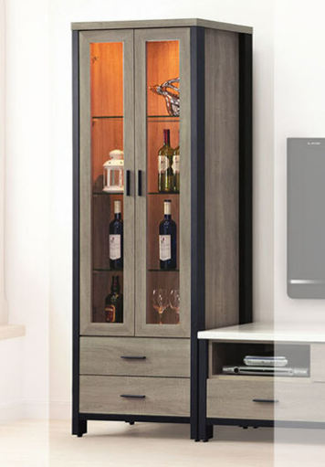 C308-1 淺灰2.2尺展示櫃