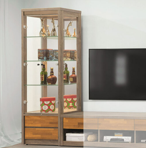 C313-1 灰橡2.2尺展示櫃