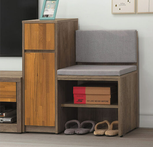 C313-5灰橡2.7尺坐鞋櫃