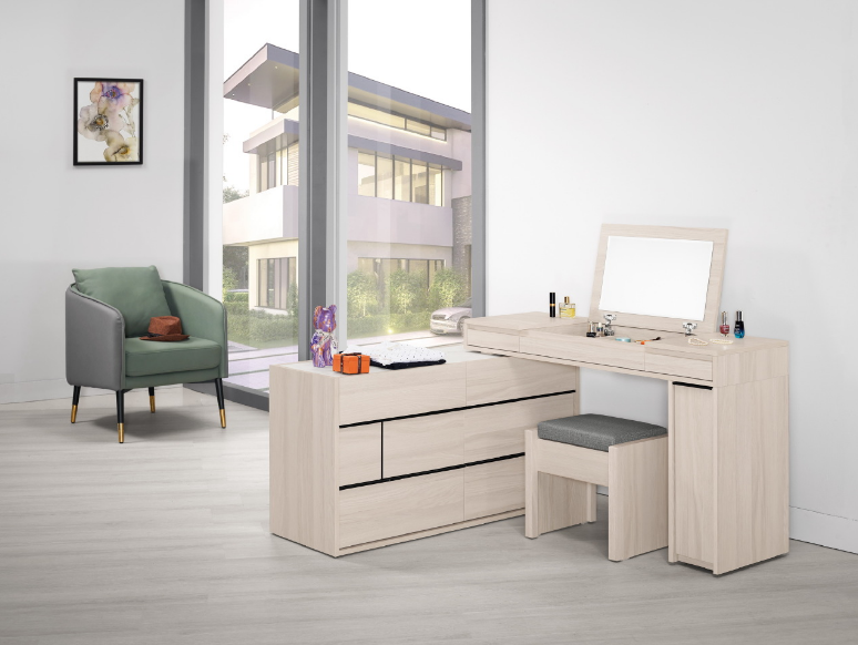 A1087-3 里斯特4.6尺多功能桌伸縮掀鏡化妝台 含椅