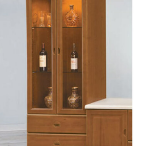 C319-2樟木展示櫃 內附玻璃隔板2片