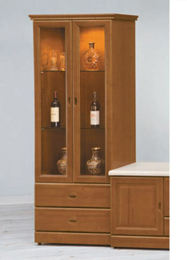 C319-2樟木展示櫃 內附玻璃隔板2片