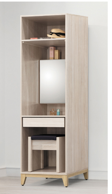 D111-11 貝莎2尺化妝衣櫃 不含椅