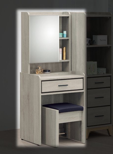 D113-7 丹尼雙色2尺鏡台 含椅