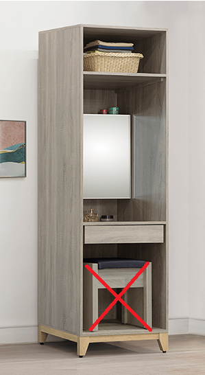 D115-11 丹尼2尺化妝衣櫃 不含椅