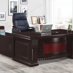 C334-1 C7307型 胡桃6尺L型辦公桌 海灣 含側桌+活動櫃