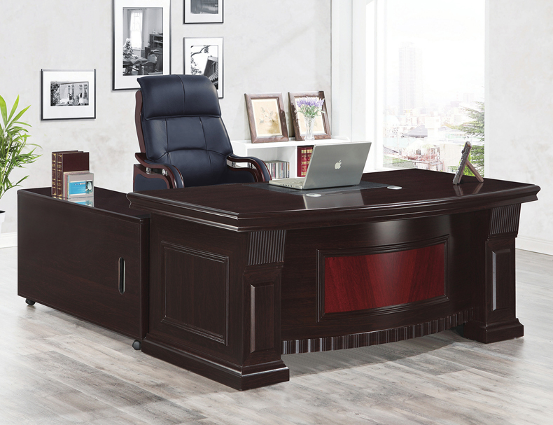C334-1 C7307型 胡桃6尺L型辦公桌 海灣 含側桌+活動櫃