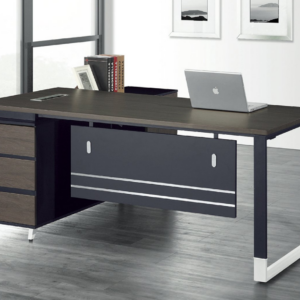 C334-2 C304 黑色6尺L型辦公桌+側邊櫃