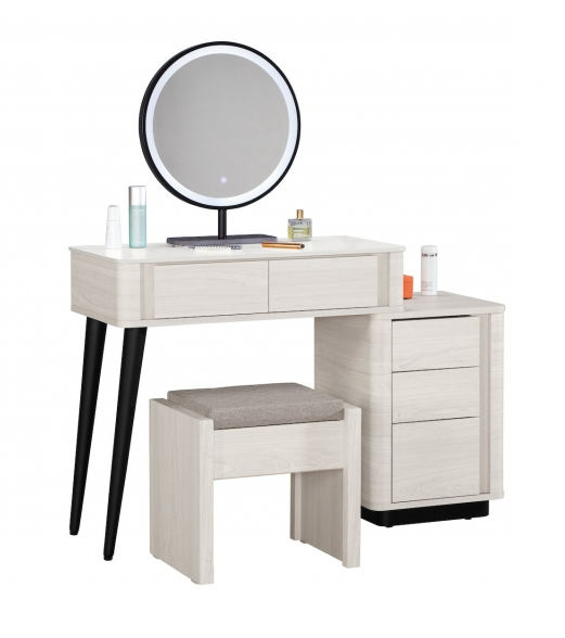 A1025-3 華爾斯2.7尺岩板伸縮化妝台 全組 含椅 可左右擺放 桌面12MM岩板