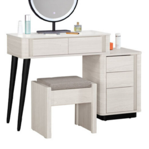 A1025-4 華爾斯2.7尺岩板伸縮化妝台下座 含椅 可左右擺放 桌面12MM岩板