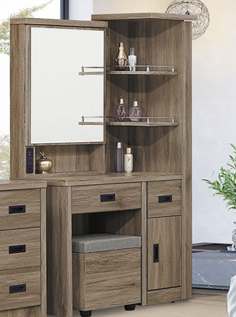 D126-7 迷客夏灰橡色化妝台 含椅