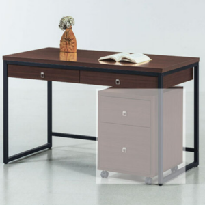 C348-4格瑞胡桃4尺書桌  胡桃色  不含活動櫃