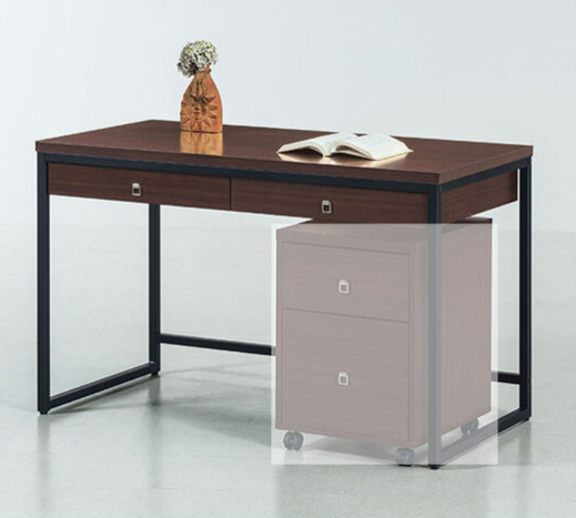 C348-4格瑞胡桃4尺書桌  胡桃色  不含活動櫃