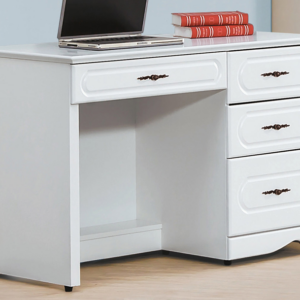 C350-8愛黛兒烤白3.5尺書桌 正面實木噴漆 側板木心板