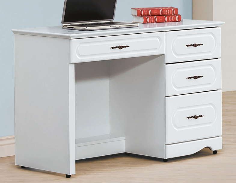 C350-8愛黛兒烤白3.5尺書桌 正面實木噴漆 側板木心板