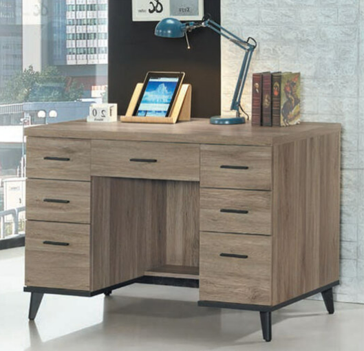 C352-9 芮茲灰橡木4尺書桌