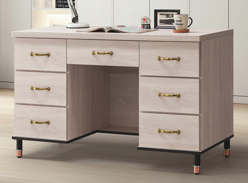 C353-2鋼刷白4尺書桌下座