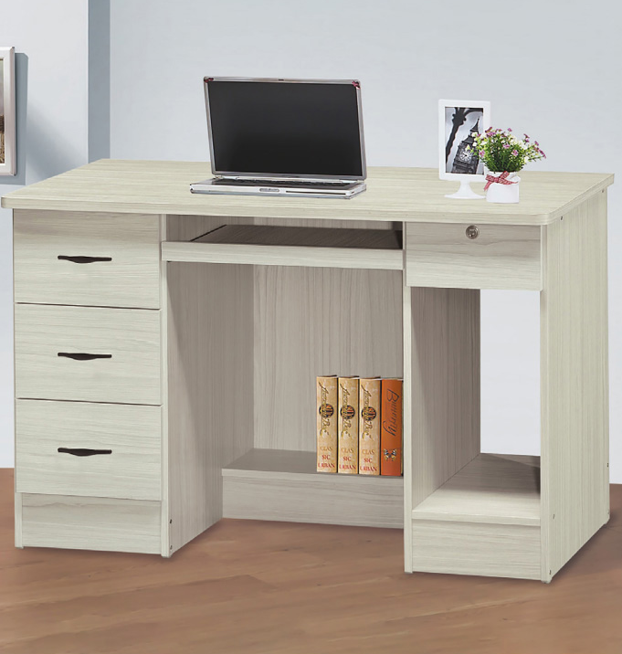 C355-1香檳松4尺電腦桌 全木心板 浮雕紙