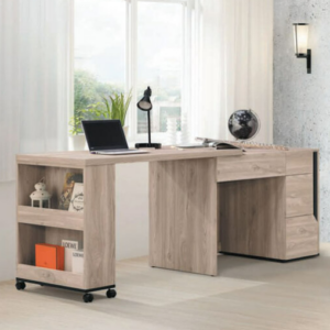 C351-1柏特4尺伸縮書桌 全組 含側拉櫃