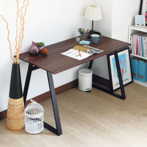 C348-11胡桃色艾恩美學工作桌 自行組裝