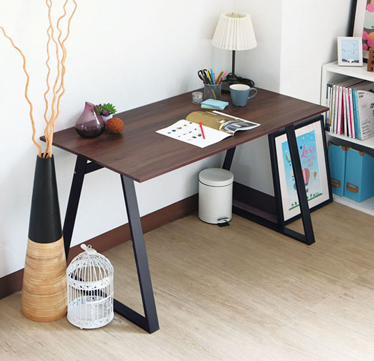 C348-11胡桃色艾恩美學工作桌 自行組裝
