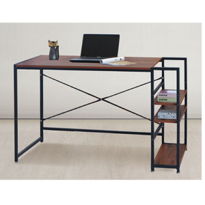 C348-9奧力給雙向置物電腦工作桌 胡桃色 自行組裝