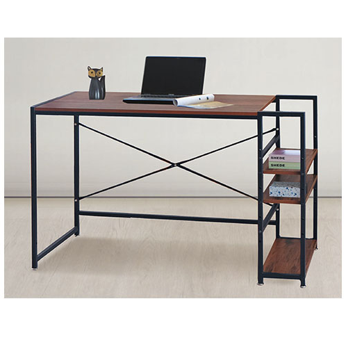 C348-9奧力給雙向置物電腦工作桌 胡桃色 自行組裝