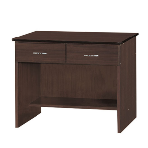 C356-9胡桃二抽書桌 全木心板 無滑軌