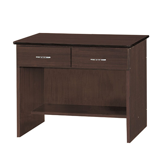 C356-9胡桃二抽書桌 全木心板 無滑軌