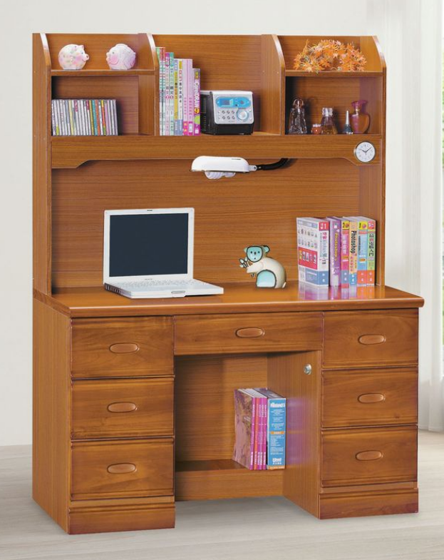 C357-3 柚木4.2尺書桌上座+C357-14 柚木4.2尺書桌下座