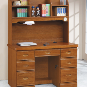 C357-1 浮雕柚木3.5尺實木書桌上座+C357-2下座