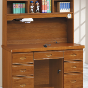 C357-3浮雕柚木4.2尺實木書桌上座+C357-4 下座