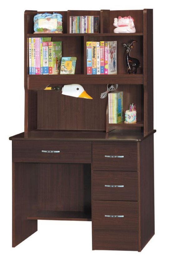 C360-9 12胡桃書桌上座 無燈座+C360-10 下座