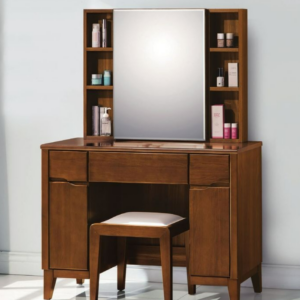 D163-4 米亞淺胡桃3.3尺鏡台 含椅